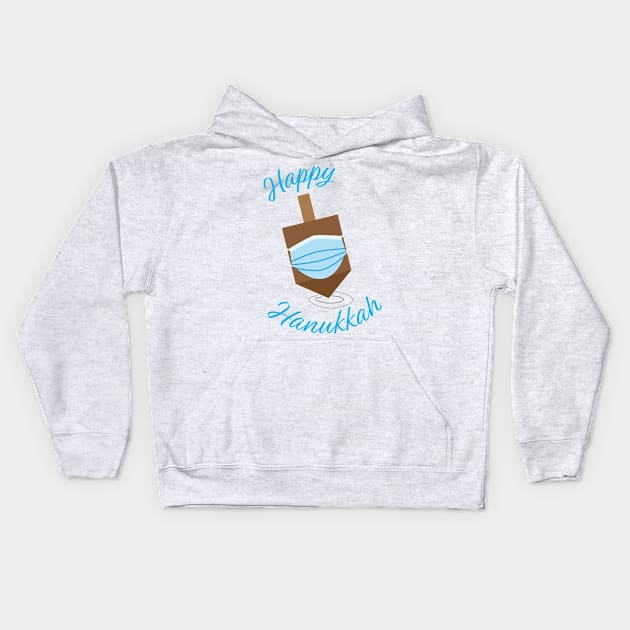 Happy Hanukkah - Spinning top with face mask Kids Hoodie by sigdesign